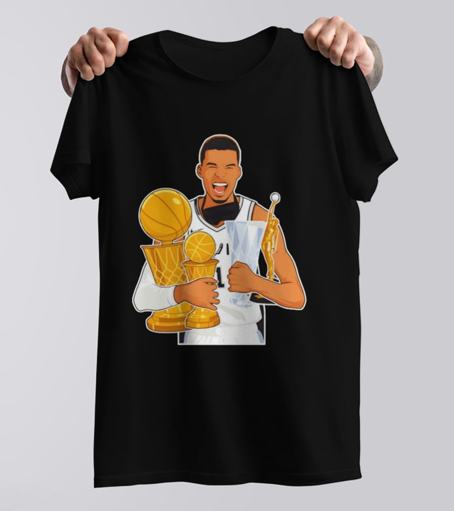 Victor Wembanyama Cartoon Trophy San Antonio Spurs MVP T-Shirt