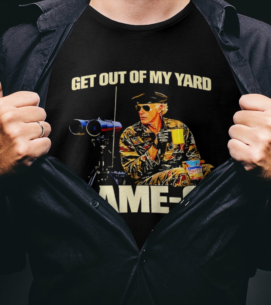 Get Out Of My Yard Lame O Funny Snacking Recliner Vibes T-Shirt