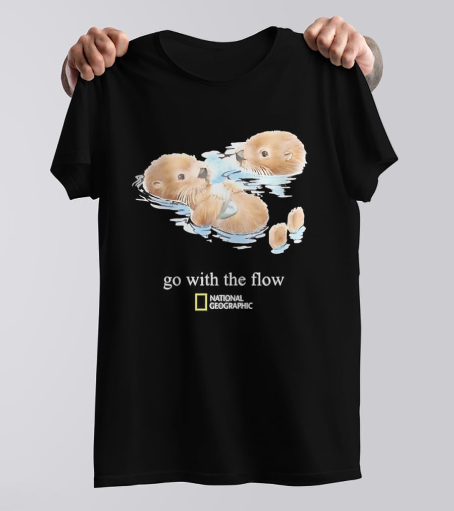 Go With The Flow Otters National Geographic T-Shirt