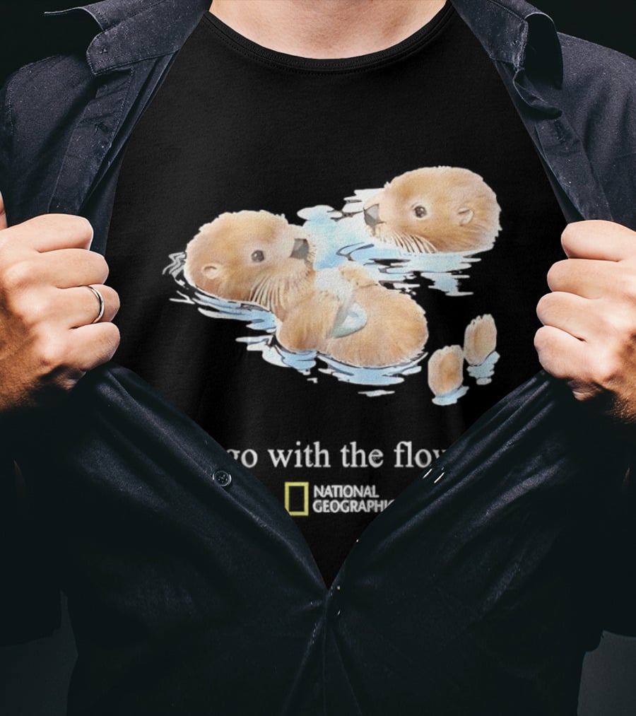 Go With The Flow Otters National Geographic T-Shirt