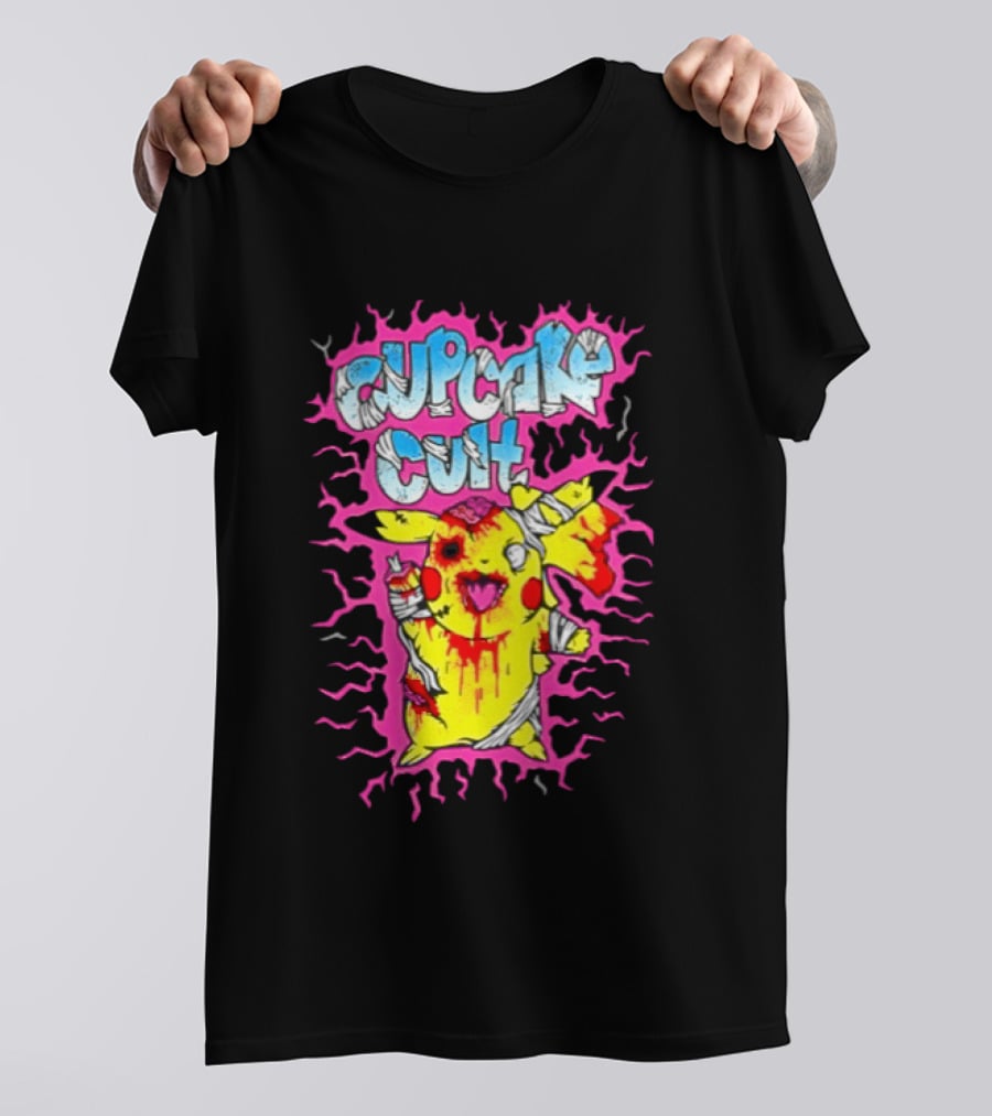 Zombie Pikachu Cupcake Cult Electric Aura Anime Fan Favorite T-Shirt