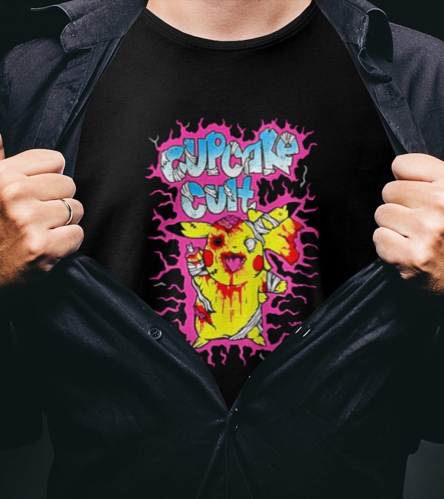 Zombie Pikachu Cupcake Cult Electric Aura Anime Fan Favorite T-Shirt