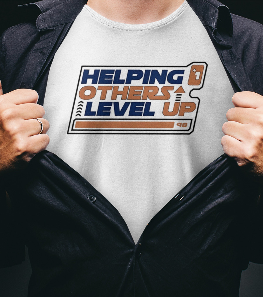 Helping Others Level Up Gaming Inspired Design With Arrow And Plus One T-Shirt
