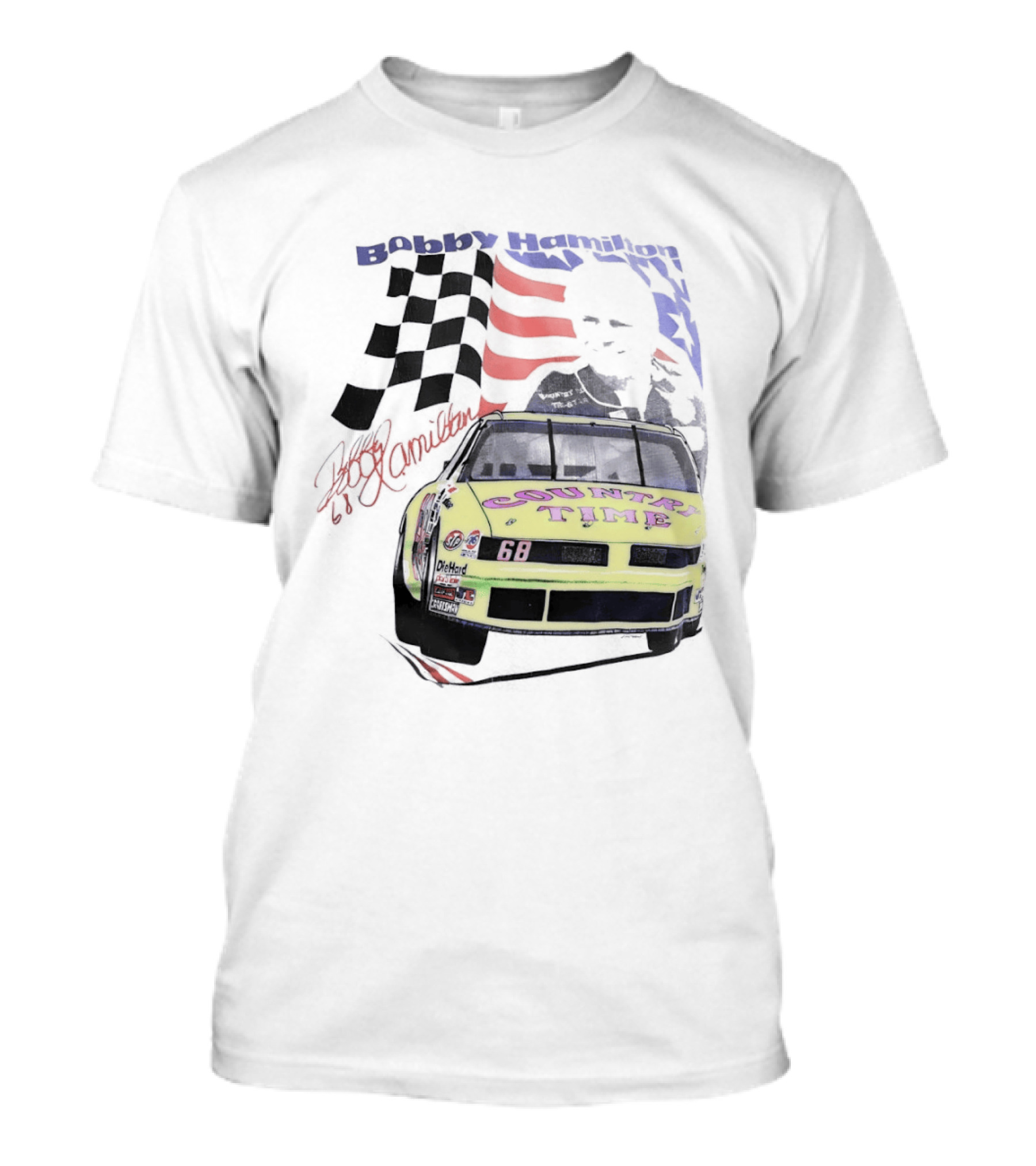 Bobby Hamilton Country Time 68 NASCAR 1991 Winston Cup Series Rookie Racing Decor T-Shirt