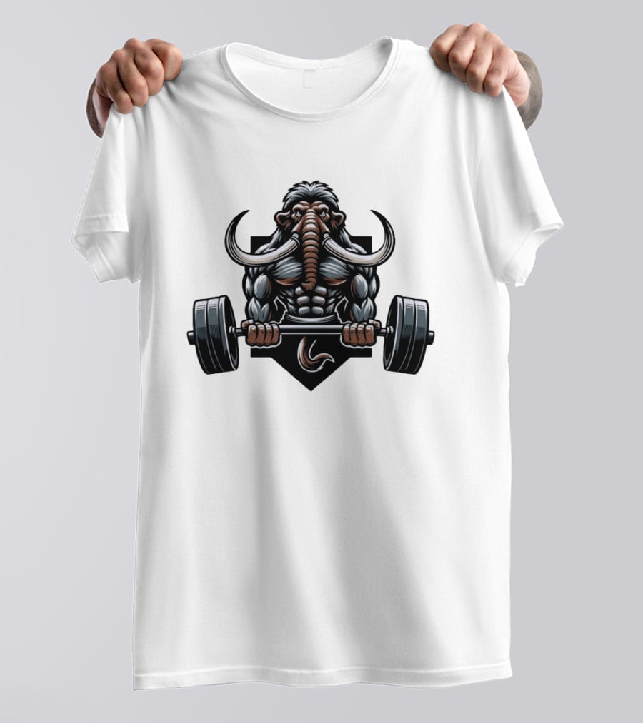 Elephant Weight Lifting Body Builder Mammoth Muscles Strength Fitness T-Shirt
