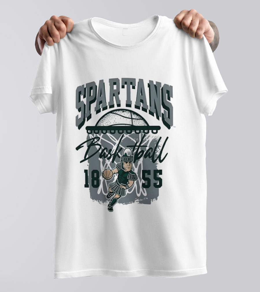 Spartans Basketball 1855 Character Slam Dunk T-Shirt