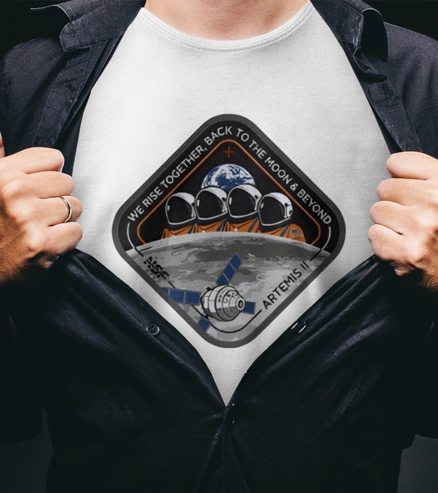 Reid Wiseman Victor Glover Christina Koch NASA Jeremy Hansen Artemis II We Rise Together Back To The Moon And Beyond T-Shirt