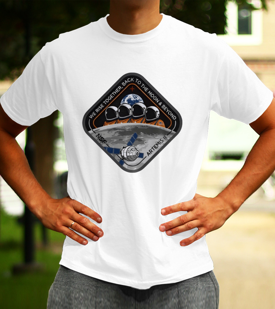 Reid Wiseman Victor Glover Christina Koch NASA Jeremy Hansen Artemis II We Rise Together Back To The Moon And Beyond T-Shirt