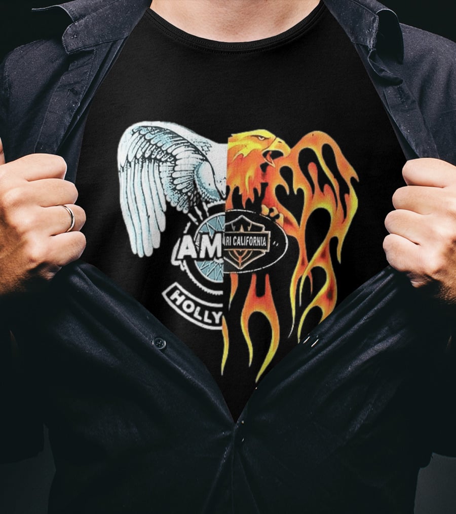 AMIRI Hollywood Spliced Eagle Fire Wing T-Shirt