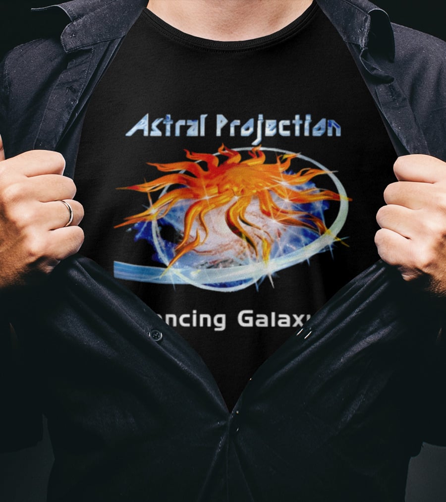 Astral Projection Dancing Galaxy Cosmic Fire And Water T-Shirt