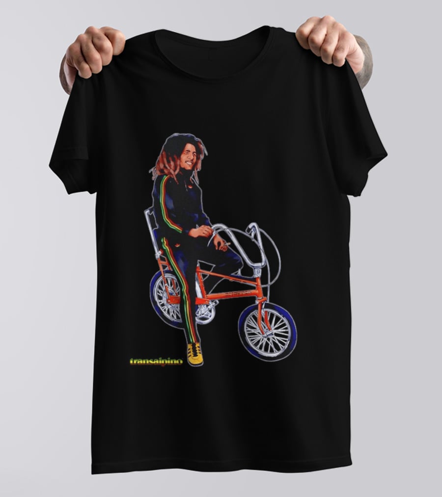 Bob Marley Transalpino One Love Bicycle Fashion T-Shirt