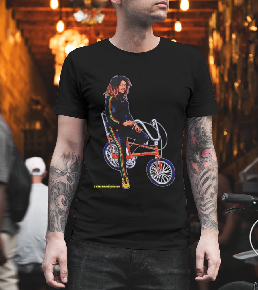 Bob Marley Transalpino One Love Bicycle Fashion T-Shirt