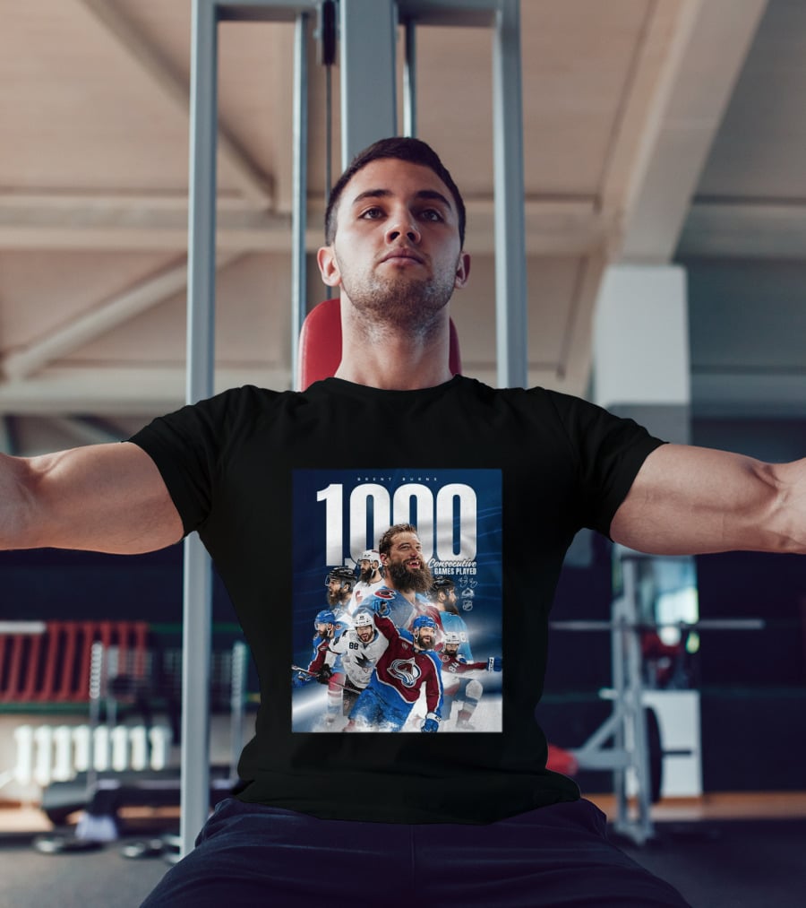 Brent Burns 1000 Consecutive NHL Games Played Colorado Avalanche San Jose Sharks T-Shirt