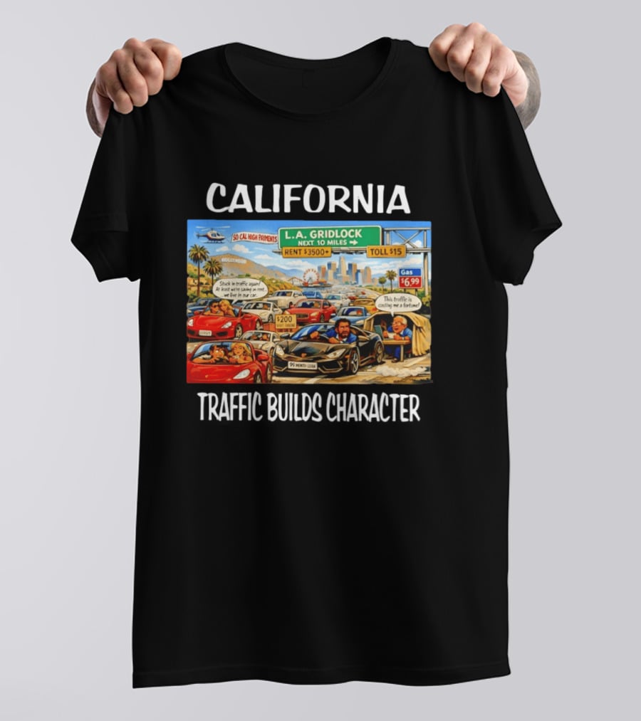 California L.A. Gridlock Hollywood Traffic Adventure T-Shirt