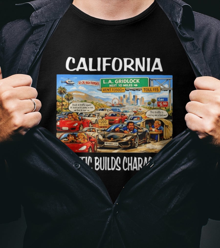 California L.A. Gridlock Hollywood Traffic Adventure T-Shirt