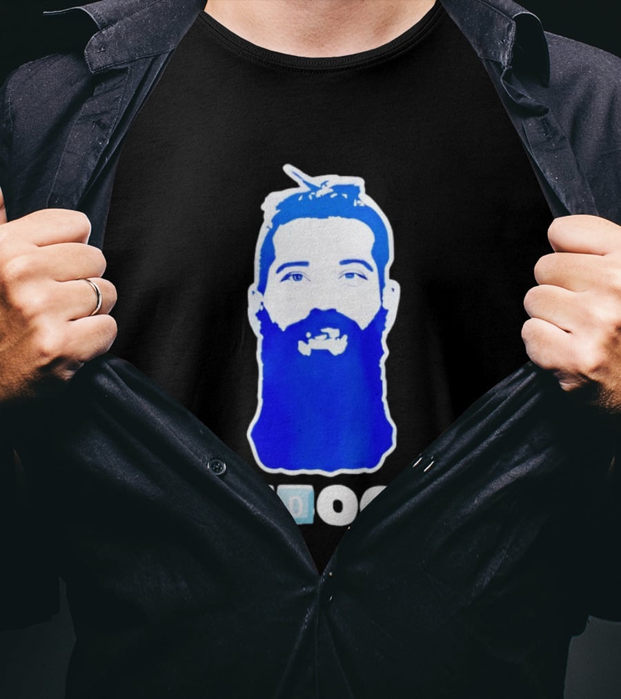 Colorado Avalanche 1000th Milestone Burnzie Blue Beard T-Shirt