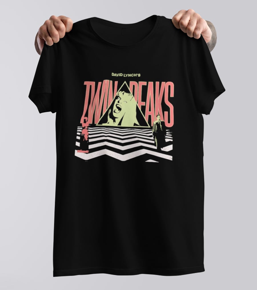 David Lynch Presents Twin Peaks Iconic Zigzag Floor And Character Montage T-Shirt
