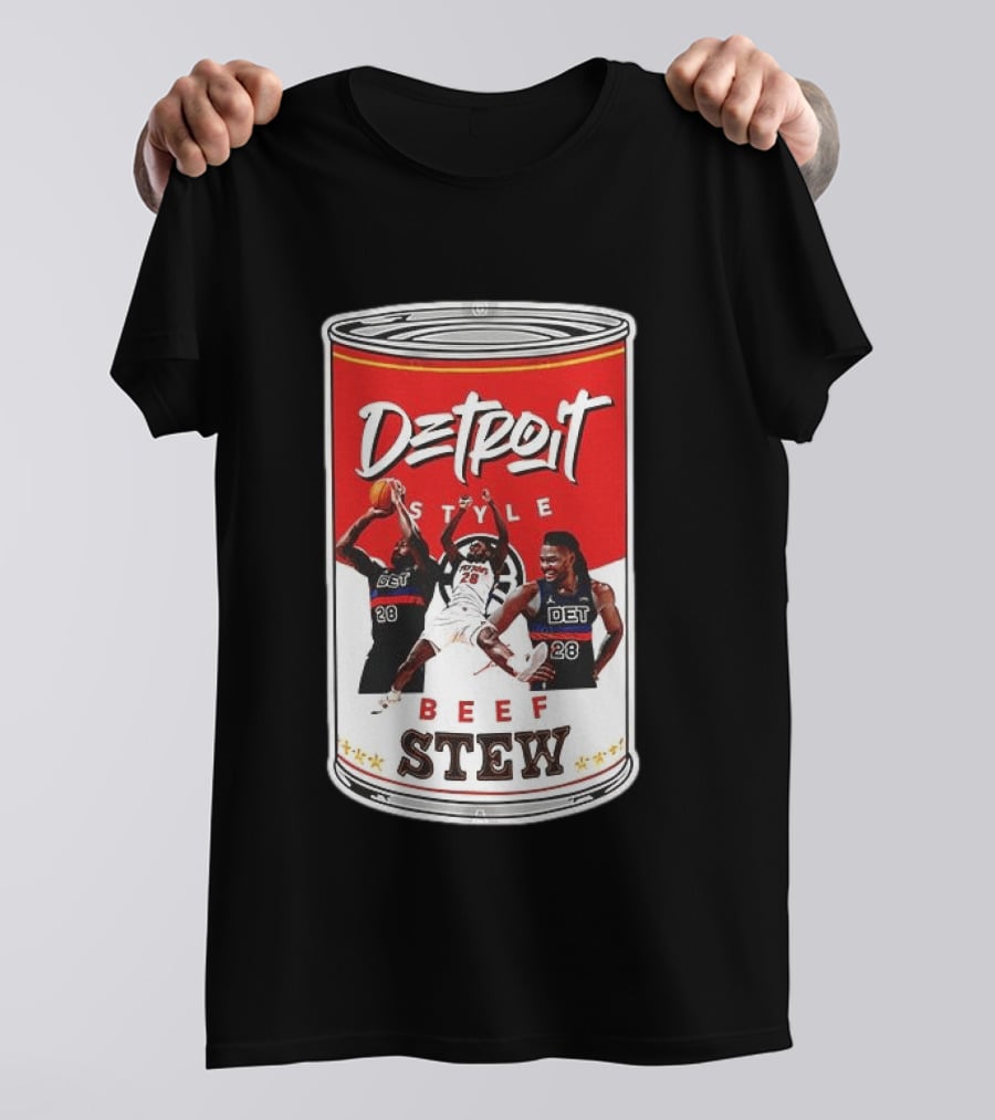 Detroit Style Beef Stew Basketball Can 28 T-Shirt