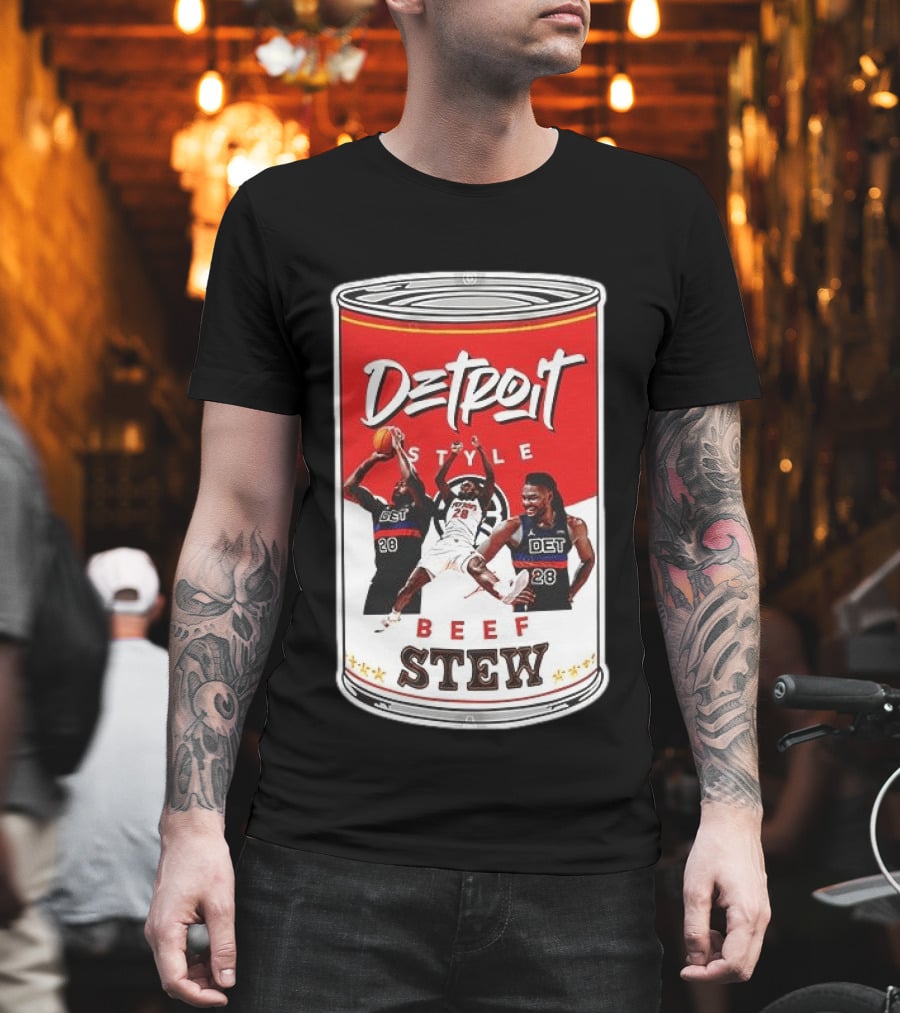 Detroit Style Beef Stew Basketball Can 28 T-Shirt