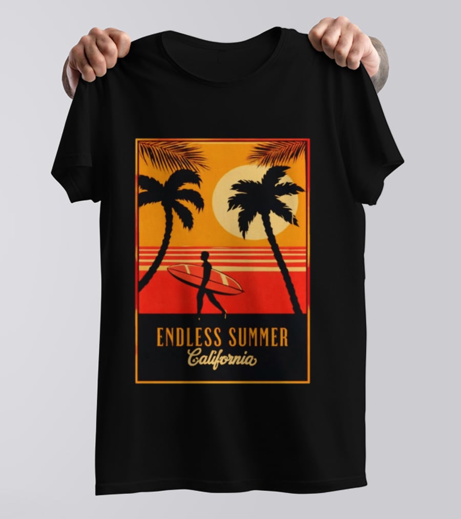 Endless Summer California Sunset Surfer Scene T-Shirt