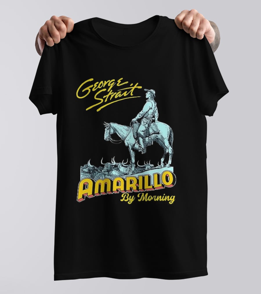 George Strait Amarillo By Morning Cowboy On Horse T-Shirt