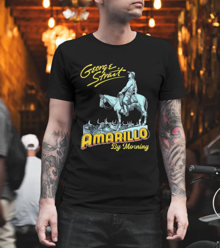 George Strait Amarillo By Morning Cowboy On Horse T-Shirt