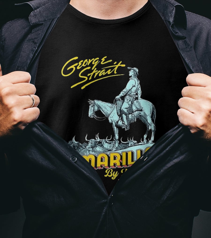 George Strait Amarillo By Morning Cowboy On Horse T-Shirt