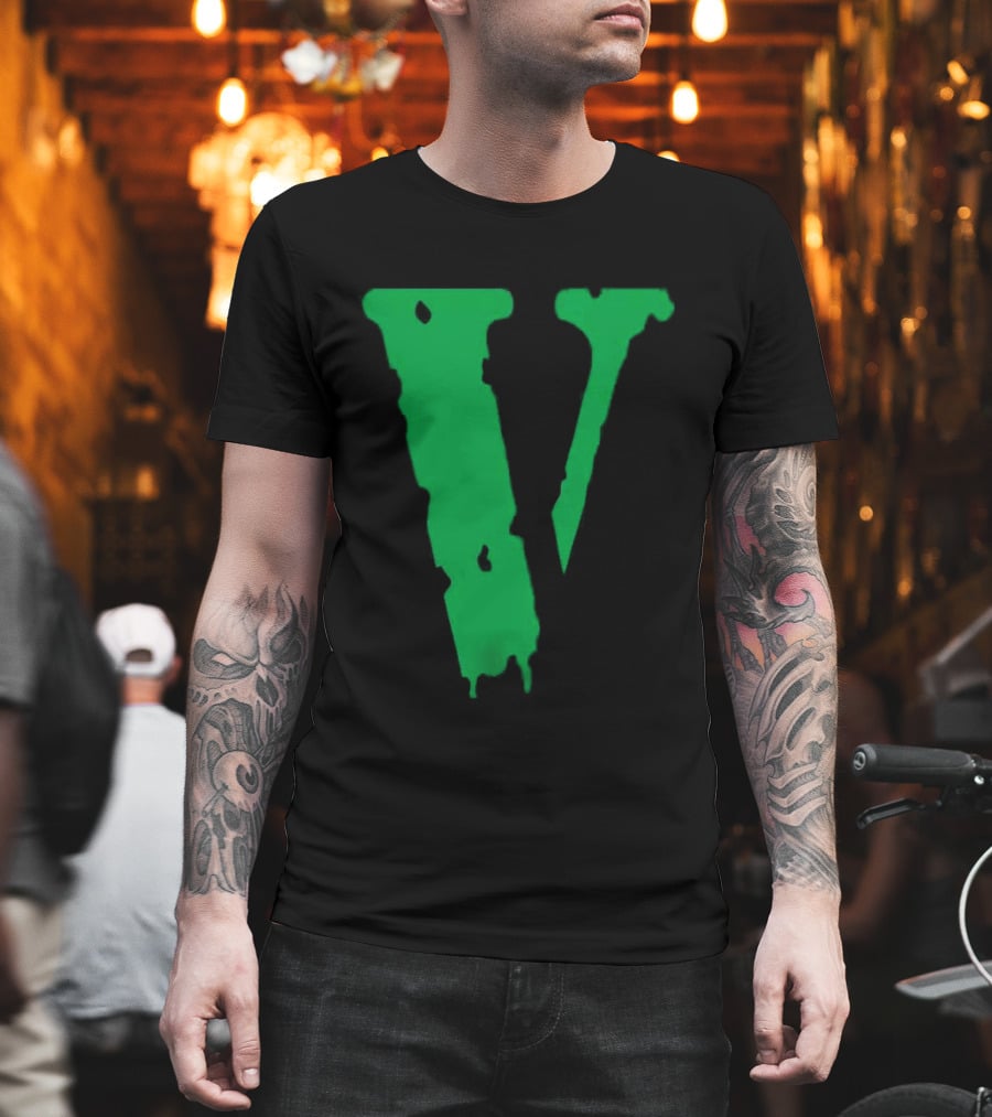 Vlone Friends Dripping Green V T-Shirt