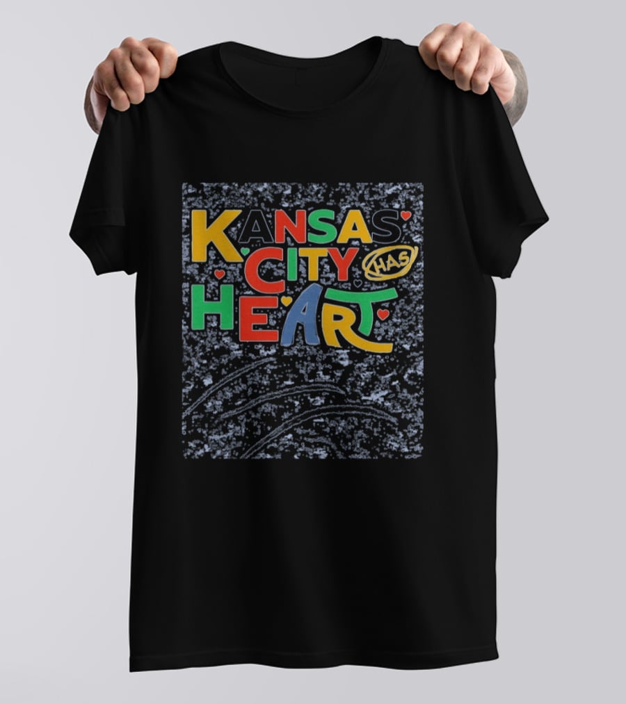 Kansas City Has Heart Colorful Typography With Hearts T-Shirt
