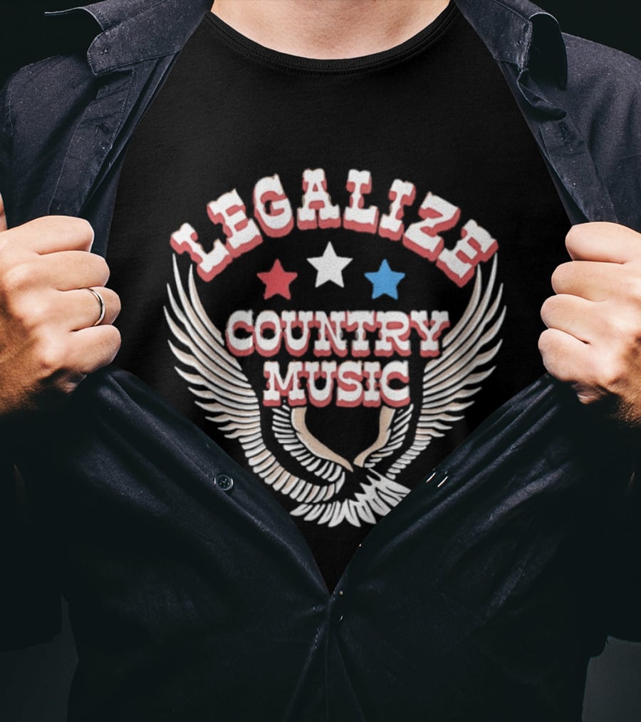 Legalize Country Music Red White Blue Stars Eagle Wings T-Shirt