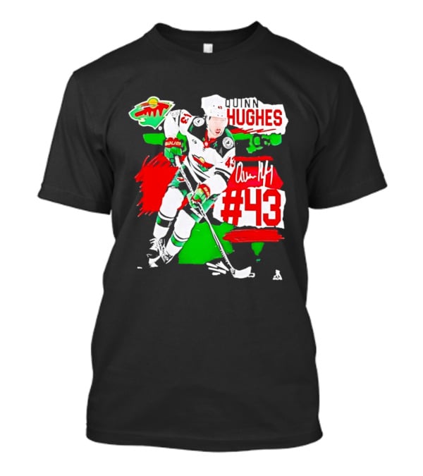 Quinn Hughes 43 Minnesota Wild Fresh Ice Hockey Player T-Shirt