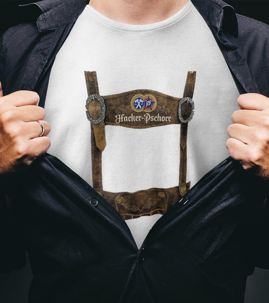 Hacker Pschorr Lederhosen Oktoberfest Beer Festival Bavarian Costume T-Shirt