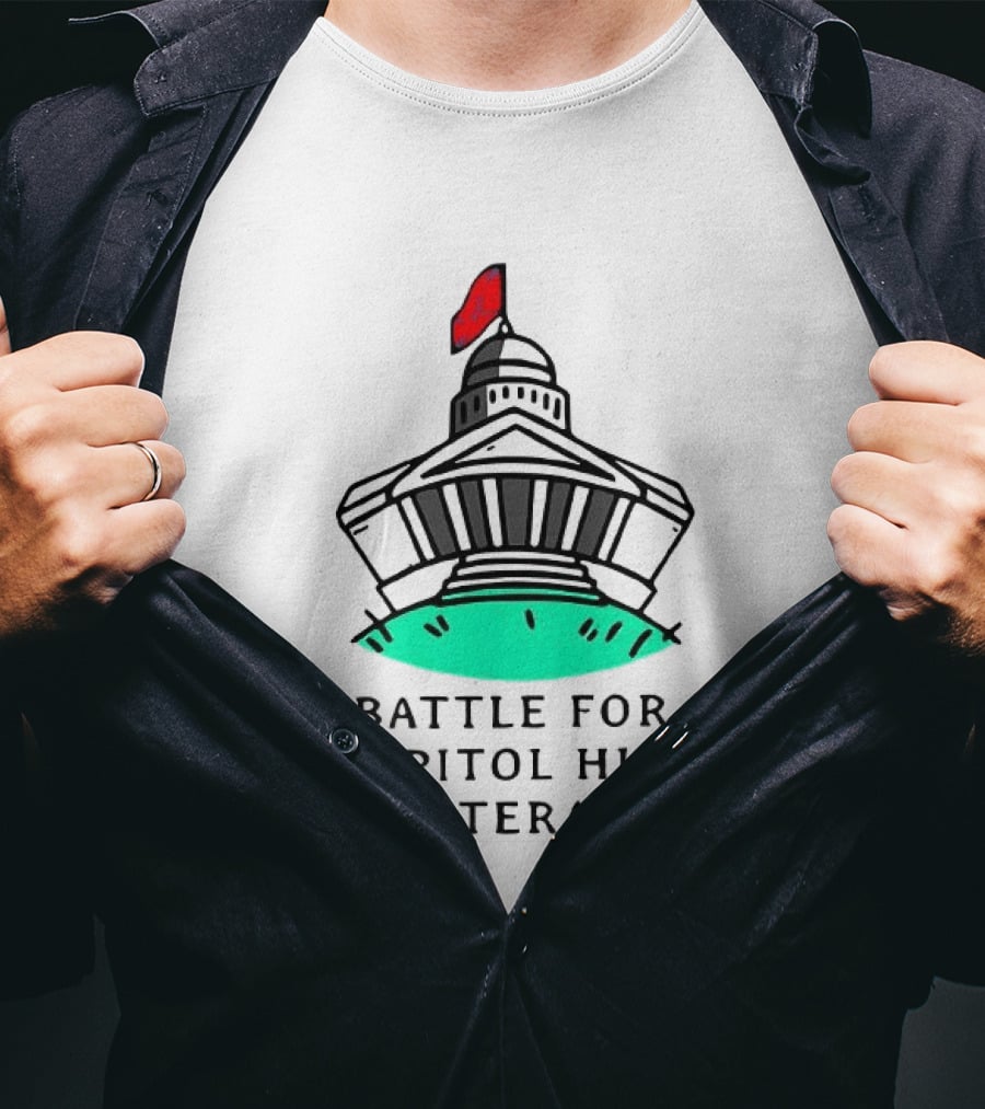 Battle For Capitol Hill Veteran UFO Dome Red Flag T-Shirt
