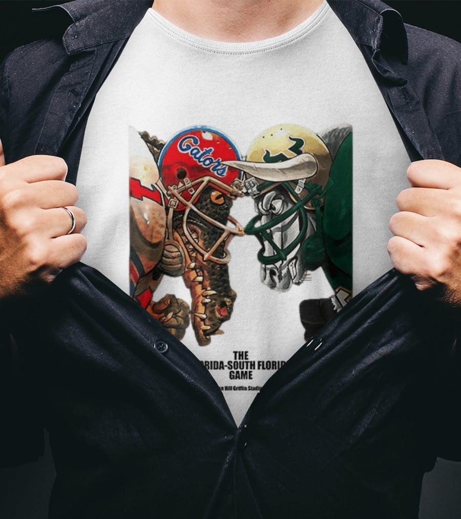 Florida Gators Vs South Florida Bulls Rivalry Helmets Showdown T-Shirt