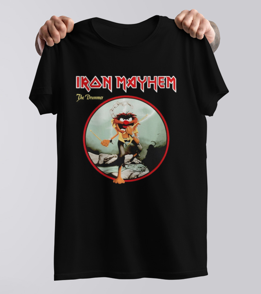 Animal The Muppets Iron Mayhem Rock Band Drummer T-Shirt