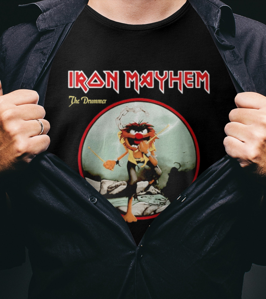 Animal The Muppets Iron Mayhem Rock Band Drummer T-Shirt