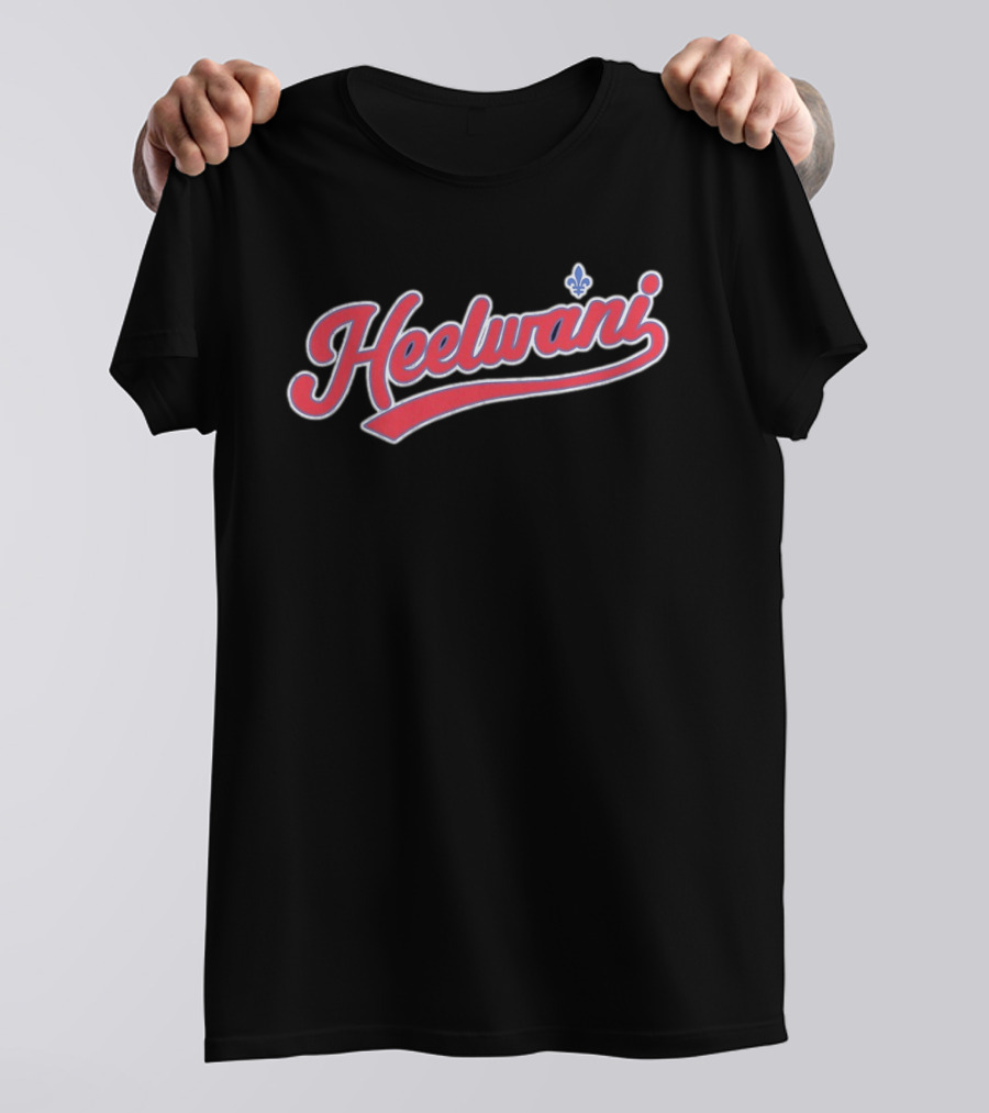 Heelwani Fleur De Lis Style Retro Script T-Shirt