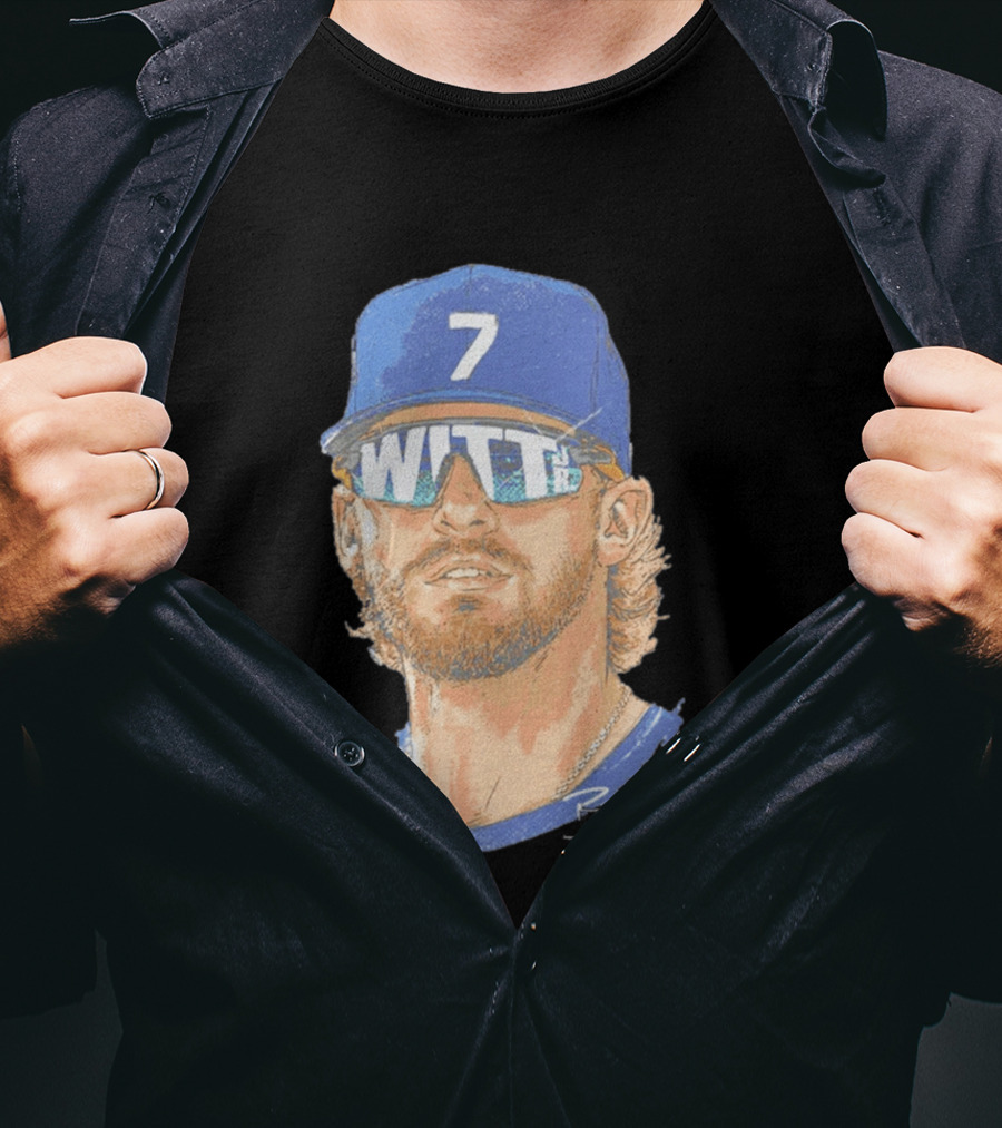 Bobby Witt Jr Kansas City Royals Sunglasses Blue Cap Number 7 T-Shirt
