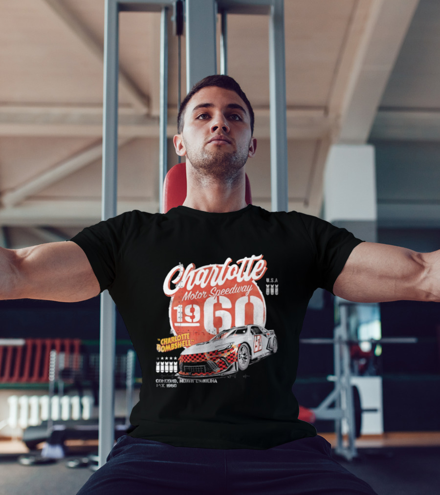 Charlotte Motor Speedway 1960 Bombshell Classic Racing USA T-Shirt