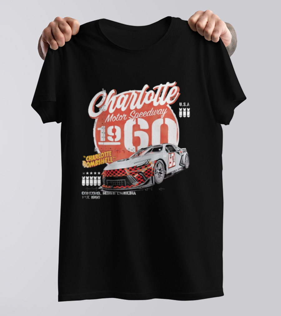 Charlotte Motor Speedway 1960 Bombshell Classic Racing USA T-Shirt