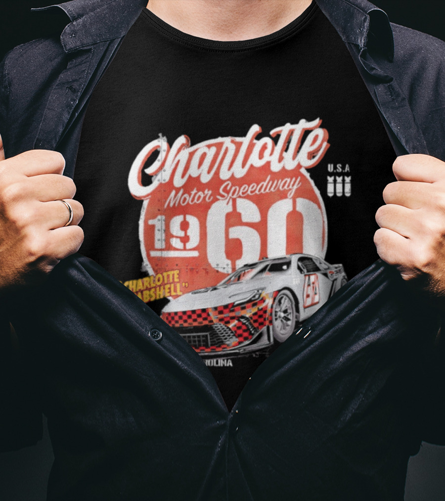 Charlotte Motor Speedway 1960 Bombshell Classic Racing USA T-Shirt