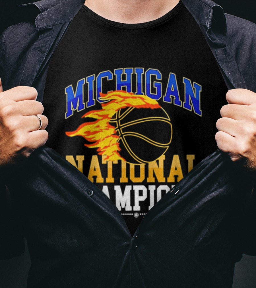 Michigan Basketball National Champions Fireball T-Shirt