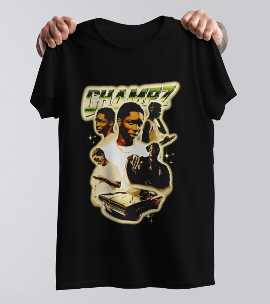 Champz Musical Artist Retro Style Car And Portraits T-Shirt