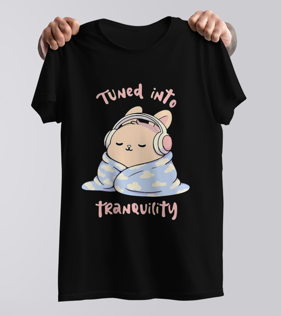 Tuned Into Tranquility Chill Bunny With Headphones T-Shirt