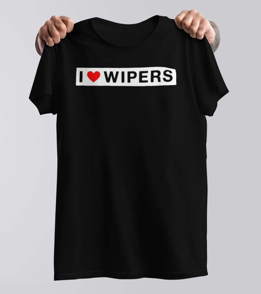 I Heart Wipers Bold White Text Red Heart T-Shirt