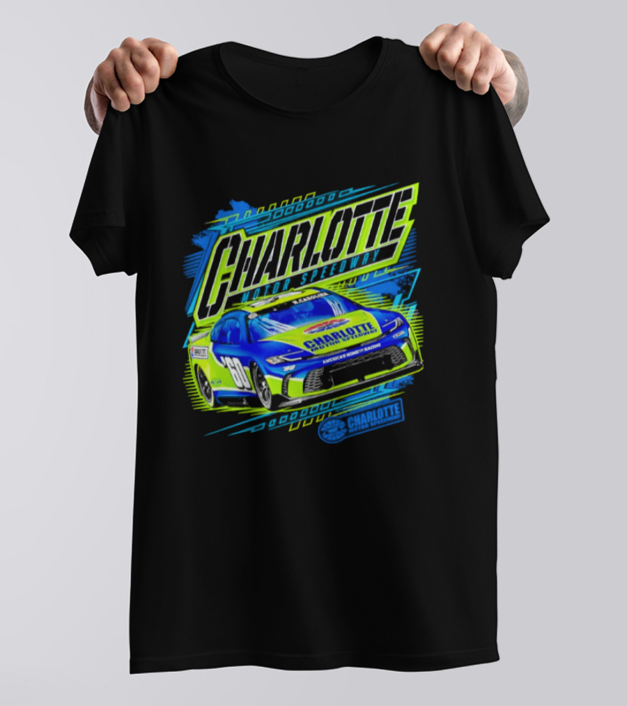 Charlotte Motor Speedway Neon Car Racing Experience T-Shirt