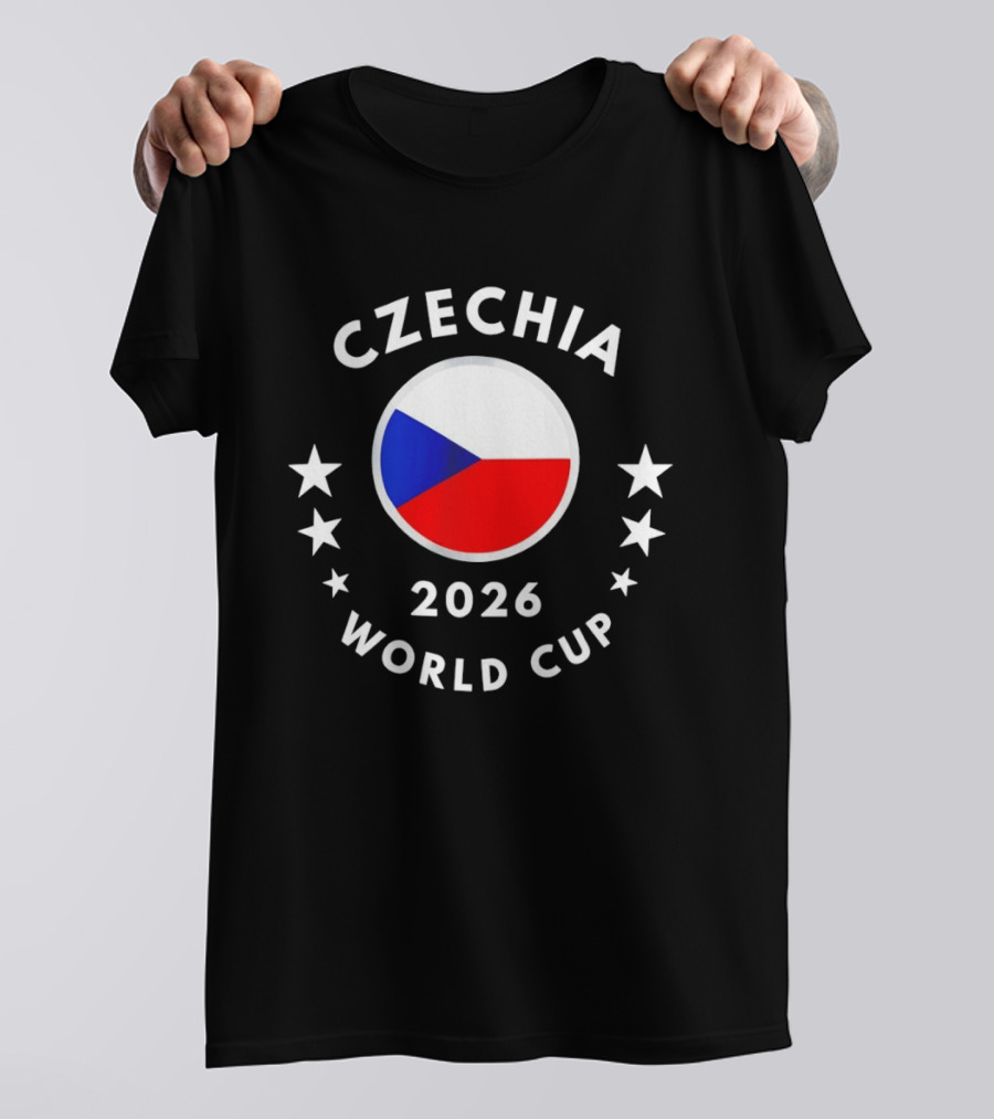 Czechia 2026 World Cup Czech Flag Soccer Stars T-Shirt
