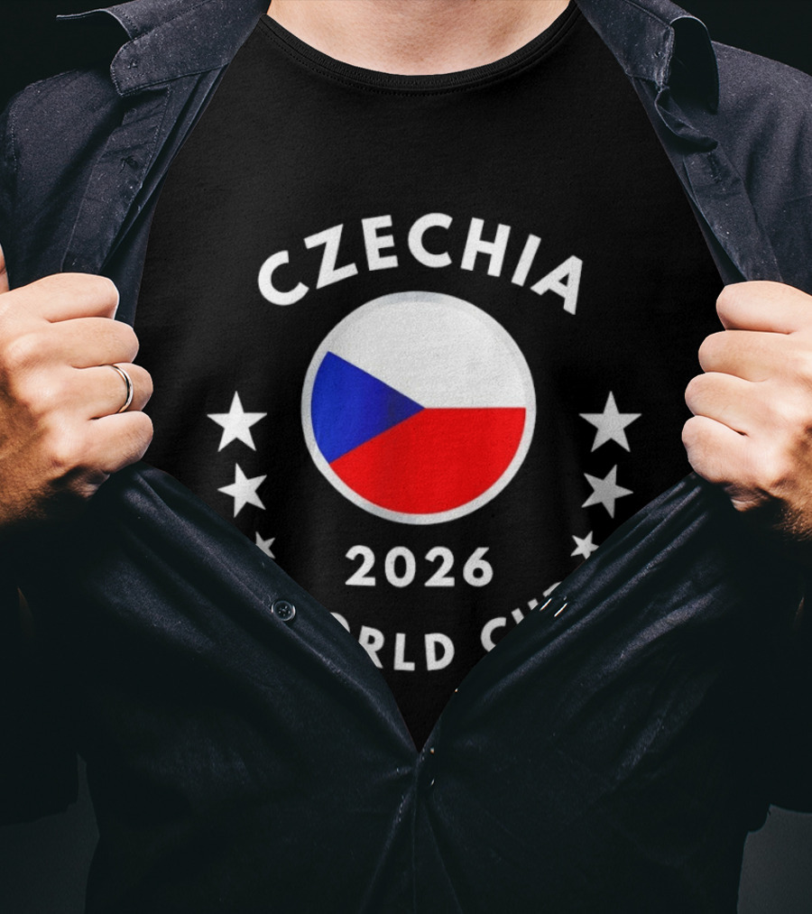 Czechia 2026 World Cup Czech Flag Soccer Stars T-Shirt