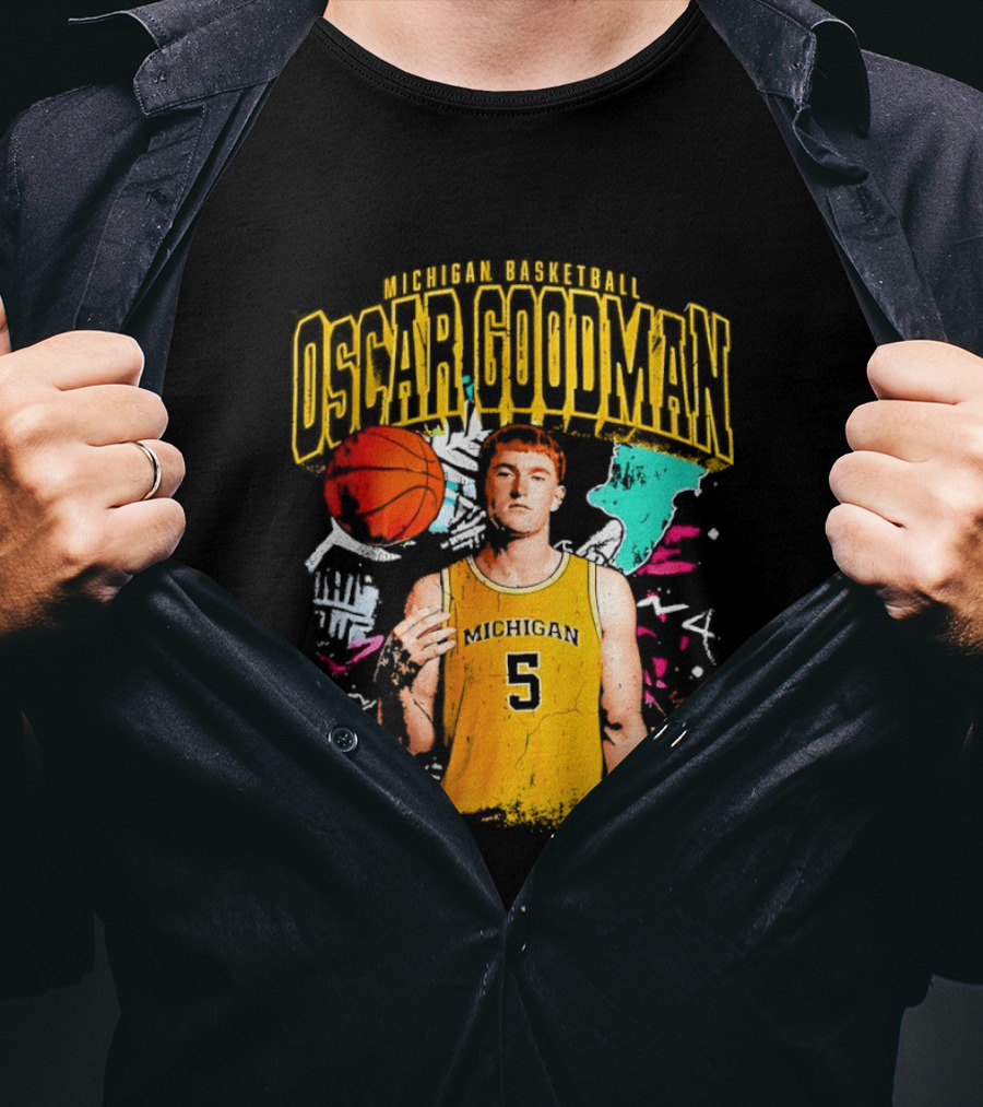 Oscar Goodman 5 Michigan Basketball Wolverines Player 2026 T-Shirt
