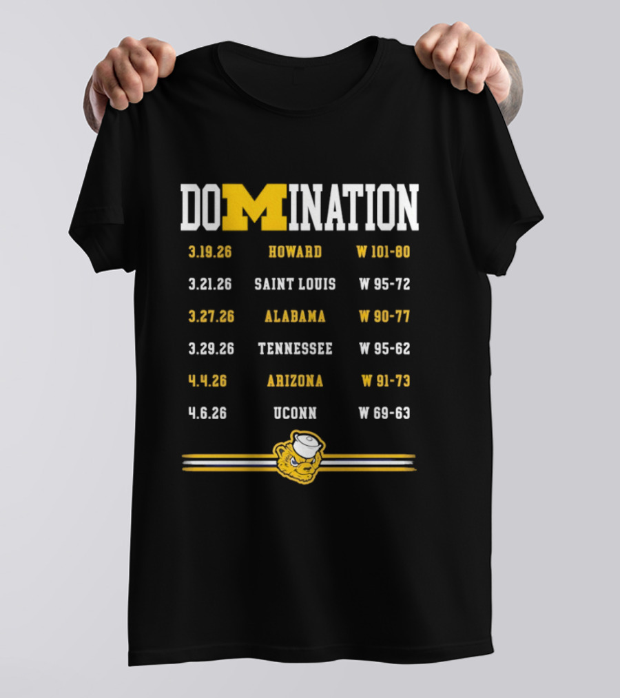 Domination Michigan Wolverines Howard Saint Louis Alabama Tennessee Arizona UConn Basketball Victories T-Shirt